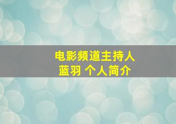 电影频道主持人蓝羽 个人简介